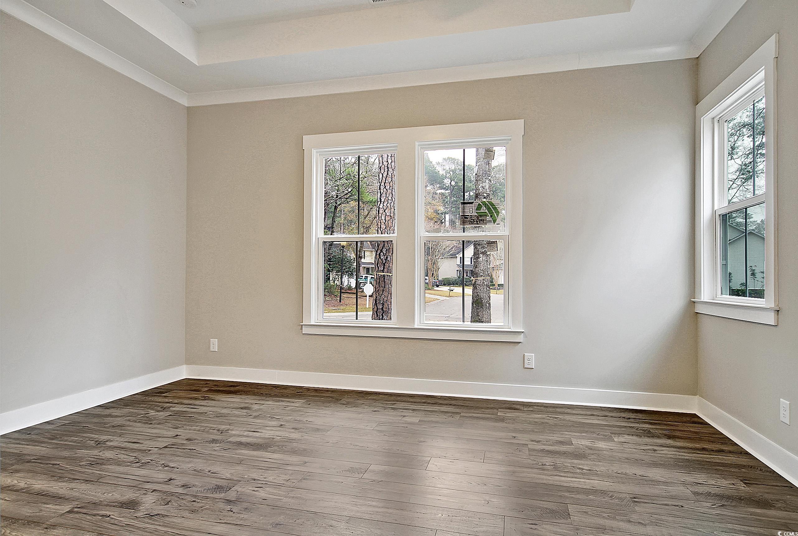 171 Pinebury Drive Georgetown, SC 29440 - Photo 17 of 30 Spare room with dark wood finished floors and a tray ceiling