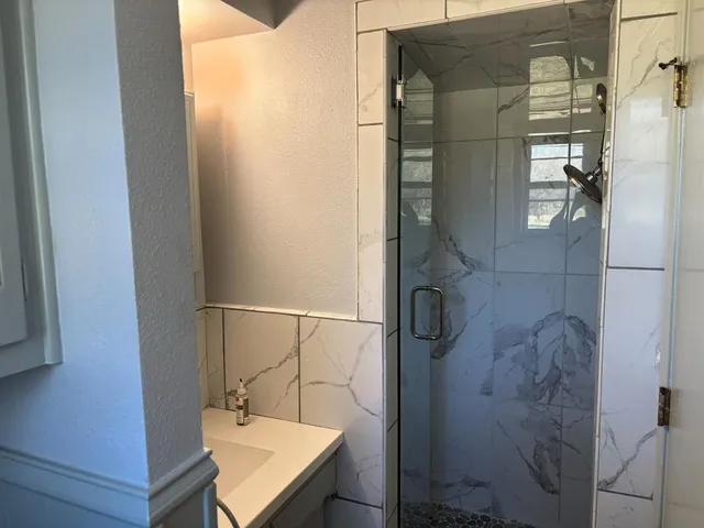 a bathroom with a shower