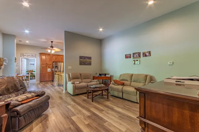 a view of a street with a yard