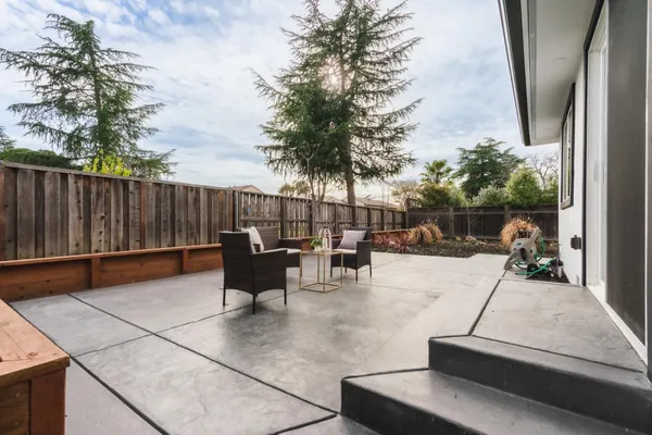 a view of outdoor space with seating