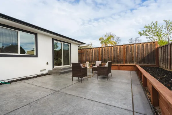 a view of outdoor space with seating area