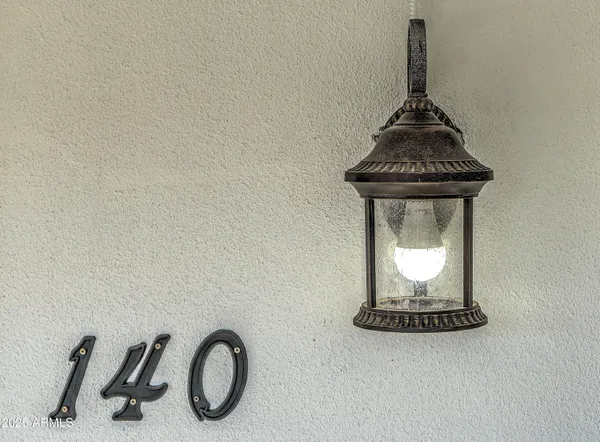 a close view of light fixtures and a stove