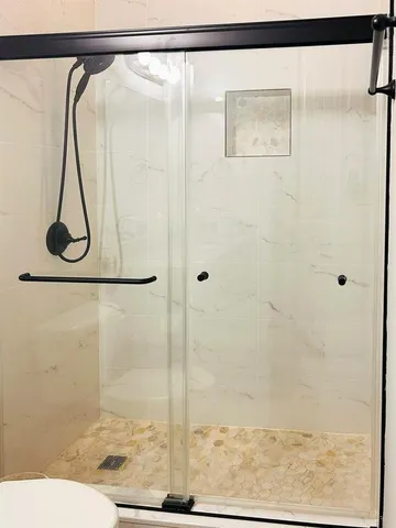 a bathroom with a shower