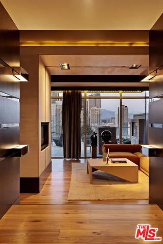 a dining room with furniture