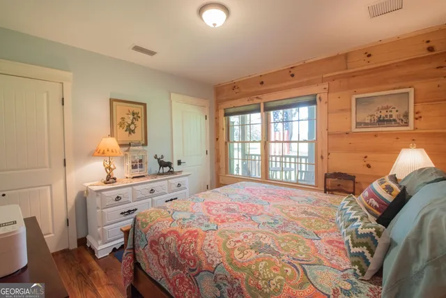 a view of a swimming pool and mountain view