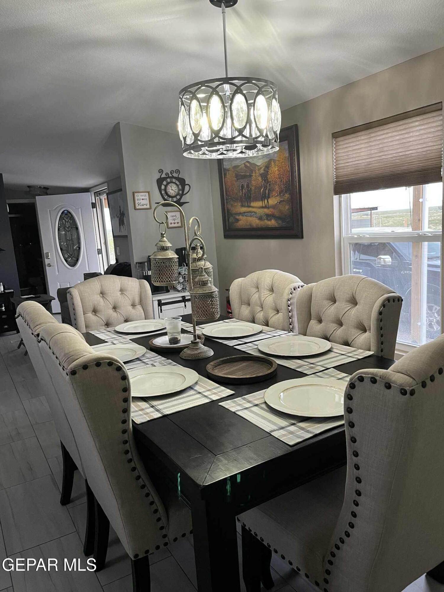100 North Sparks Ranch Road Dell City, TX 79847 - Photo 12 of 18 a view of a dining room with furniture