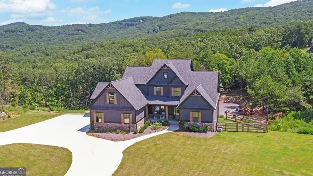 an aerial view of a house