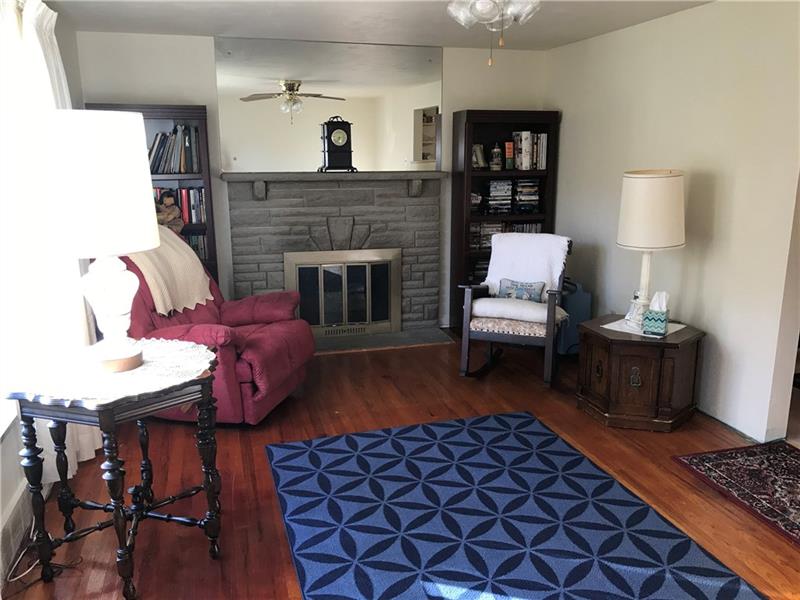 2067 Borland Road Pittsburgh, PA 15243 - Photo 3 of 21 Living room with stone fireplace! Freshly painted!
