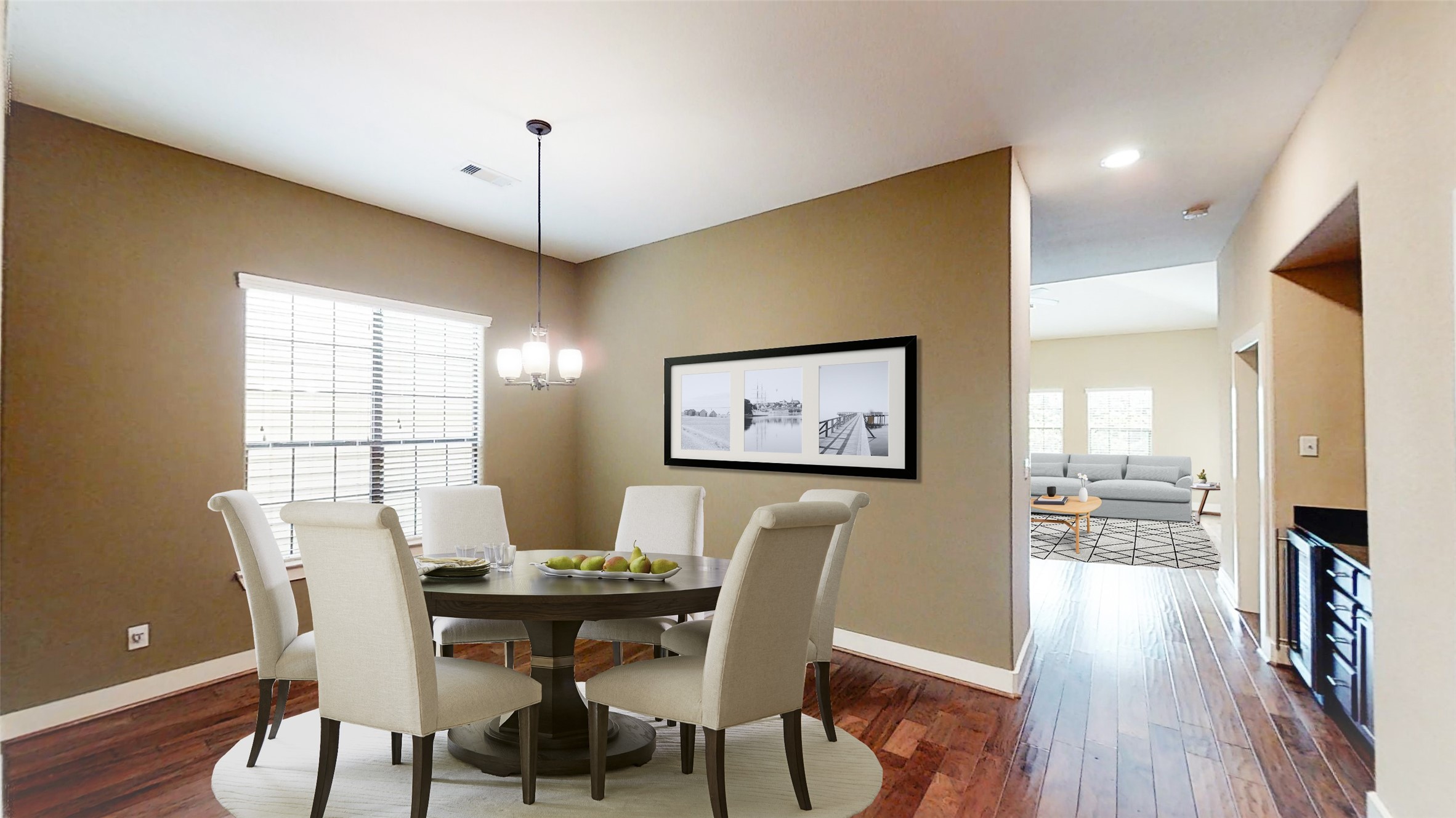 6057 Yale Street Houston, TX 77076 - Photo 25 of 49 a view of a dining room with furniture window and wooden floor
