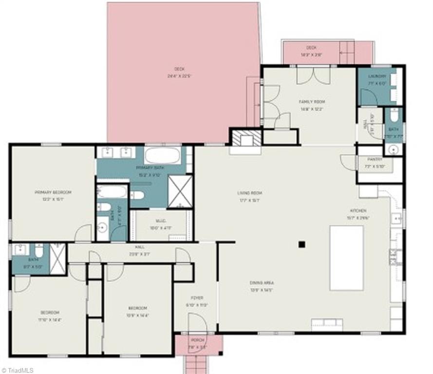 4517 Tower Road Greensboro, NC 27410 - Photo 35 of 35 Floor plan