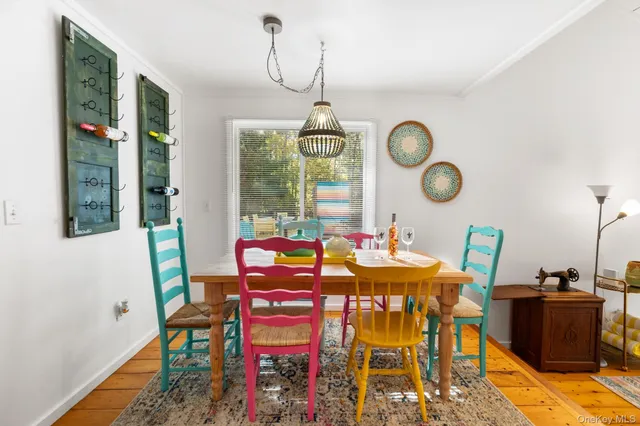 a dining hall with furniture and window