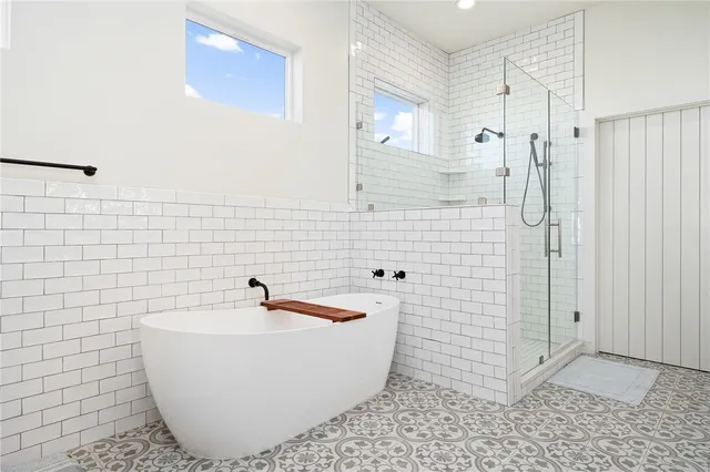 a bathroom with a shower