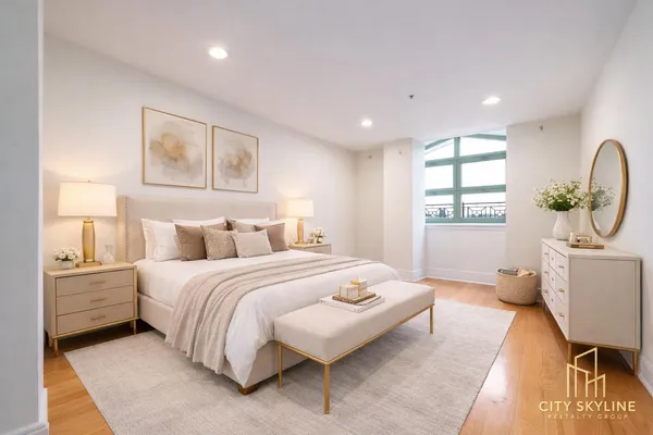 a living room with furniture
