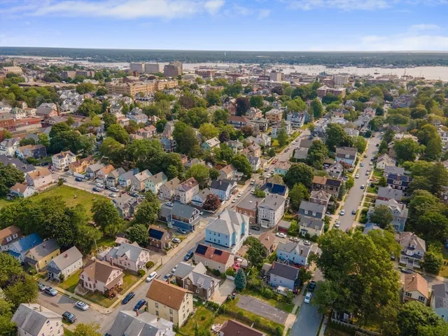 an aerial view of multiple house