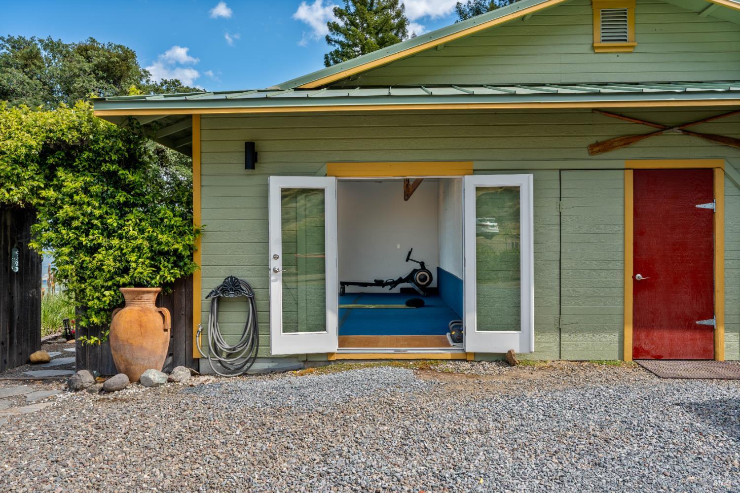 1455 Oak Knoll Road Ukiah, CA 95482 - Photo 26 of 54 Exterior of Yoga studio, door to right leads to a utility room, workshop/storage with large pantry.