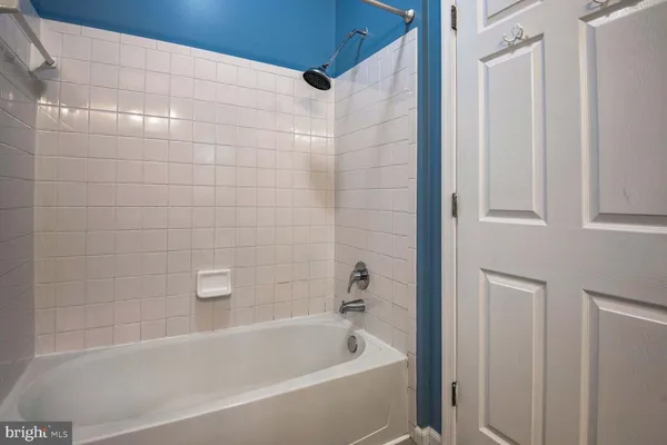 a bathroom with a bathtub