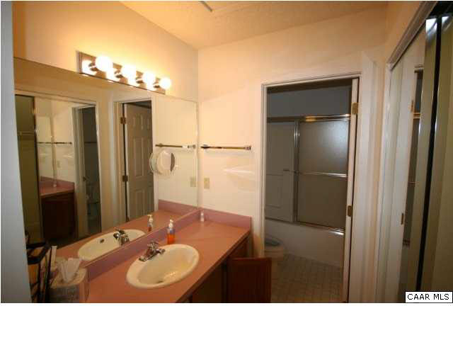 2012 Stone Rdg Wds Roseland, VA 22967 - Photo 13 of 19 a bathroom with a sink vanity granite tub shower and a mirror