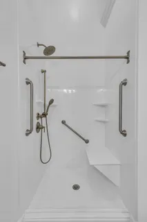 a bathroom with a shower