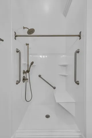 a bathroom with a shower