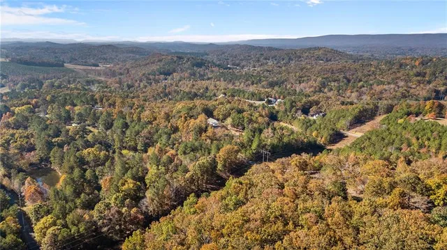 a view of a city with mountain