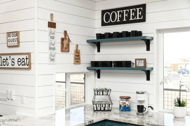 a front view of a house with a outdoor space