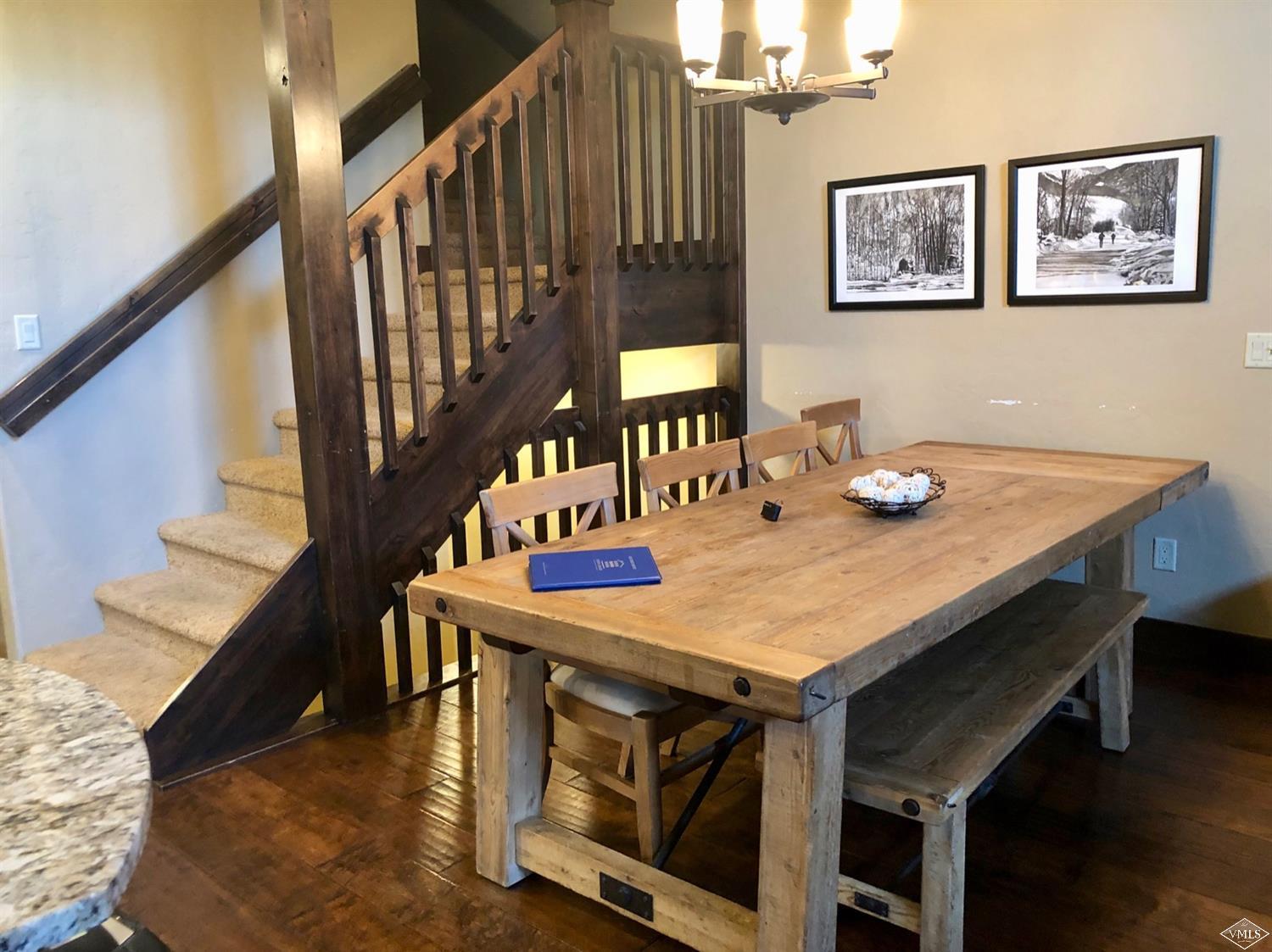 60 County Road, Unit 60A Silverthorne, CO 80497 - Photo 6 of 21 a view of a dinning table and chairs in the patio