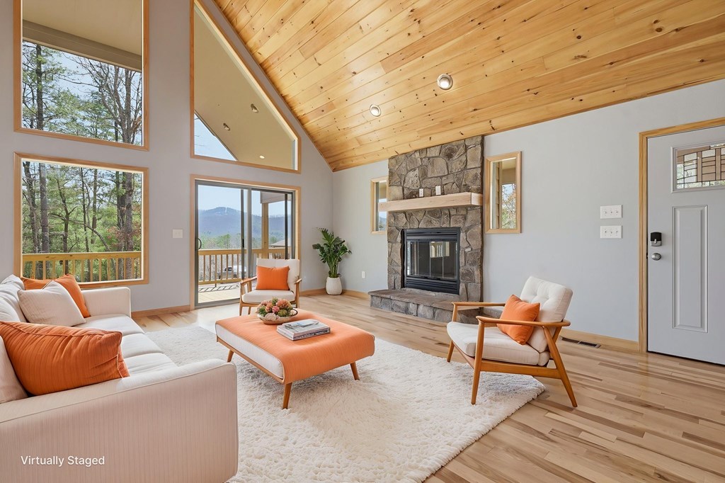 55 Heidis Run Murphy, NC 28906 - Photo 15 of 53 a living room with furniture and a fireplace