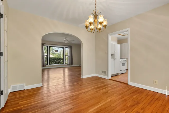a view of livingroom with chandelier