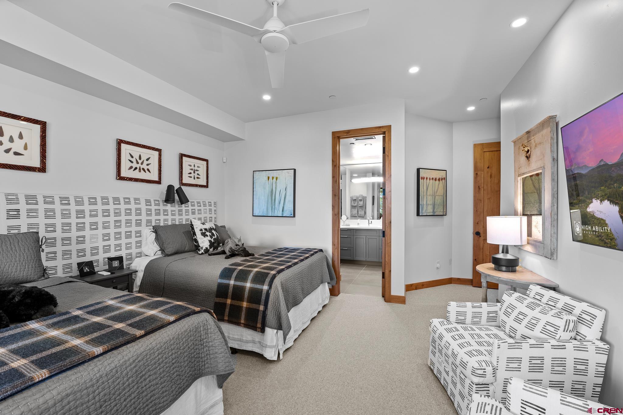 220 Hideout Trail Durango, CO 81301 - Photo 32 of 35 a bedroom with two beds and a couch