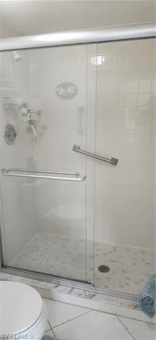 a bathroom with a shower