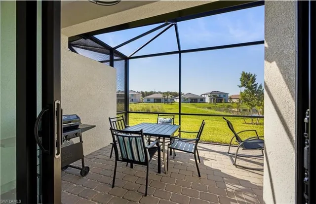 a view of a balcony with lake view