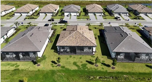 an aerial view of a house