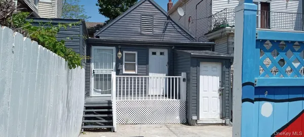 a porch with seating space