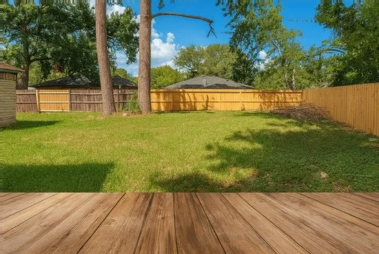 a view of an outdoor space and deck