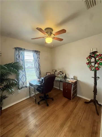 a workspace with furniture