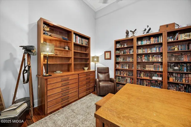 a view of a workspace with furniture