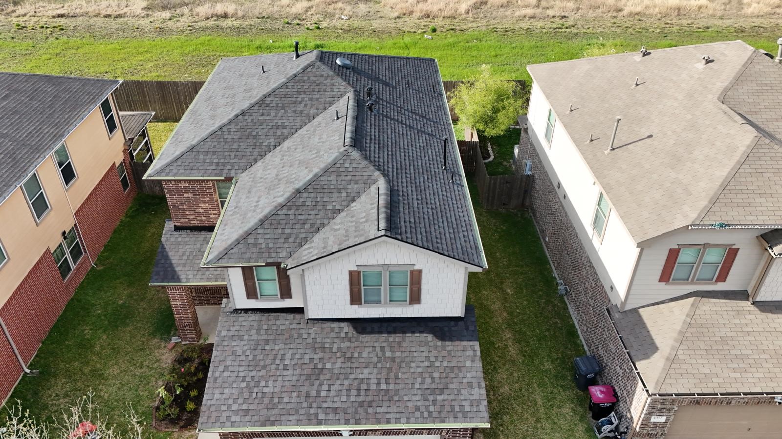 4706 Mint Trail Houston, TX 77066 - Photo 43 of 46 an aerial view of a house with garden space and ocean view