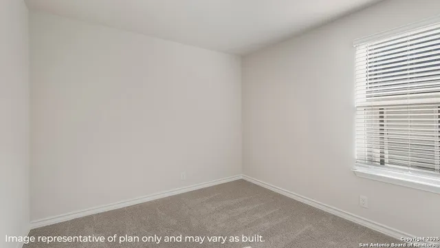 a big room with a window