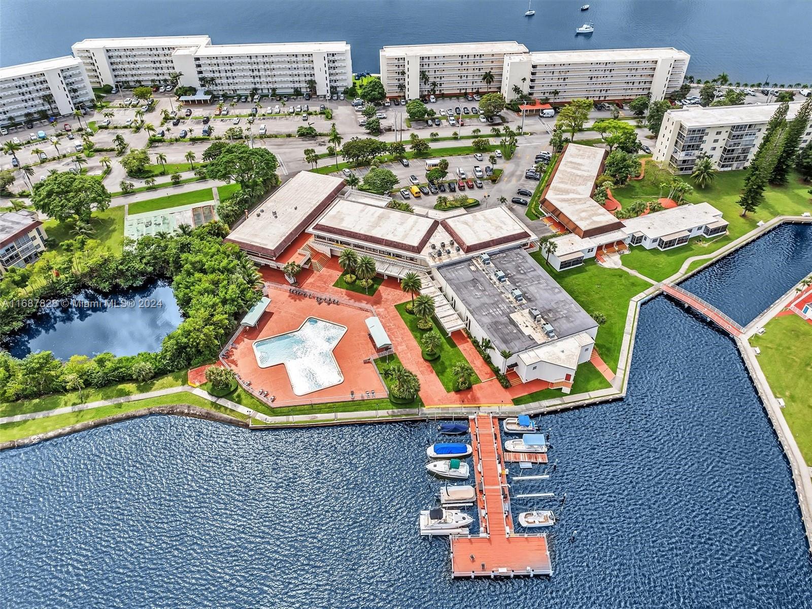 2980 Point E Drive, Unit D508 Aventura, FL 33160 - Photo 52 of 53 an aerial view of a swimming pool with outdoor seating space