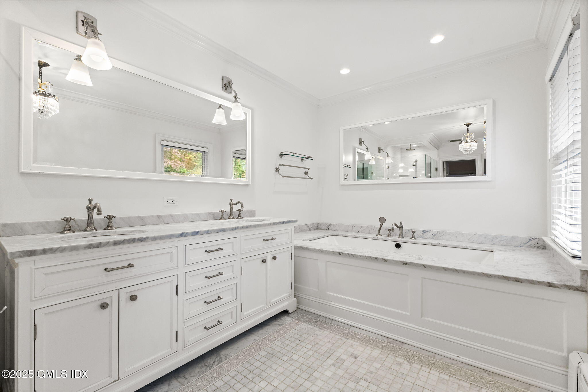 11 Gregory Road Cos Cob, CT 06807 - Photo 14 of 18 a spacious bathroom with a granite countertop sink mirror and double