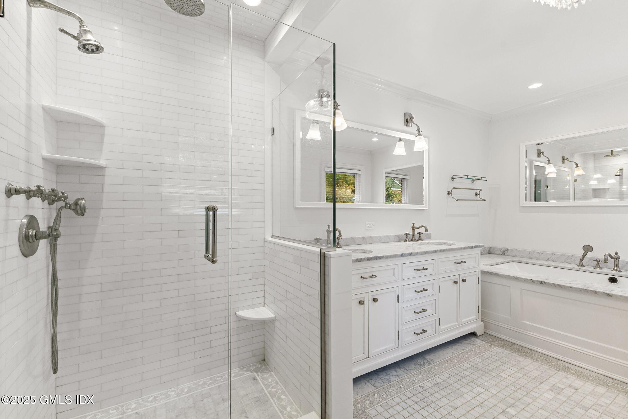 11 Gregory Road Cos Cob, CT 06807 - Photo 15 of 18 a bathroom with a double vanity sink toilet mirror and bathtub