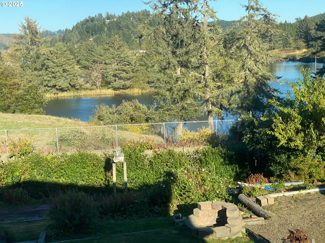 a view of a lake with a mountain