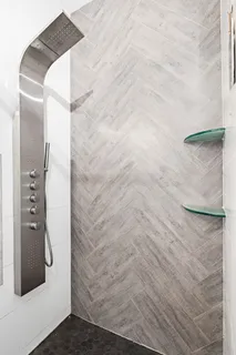 a bathroom with a shower