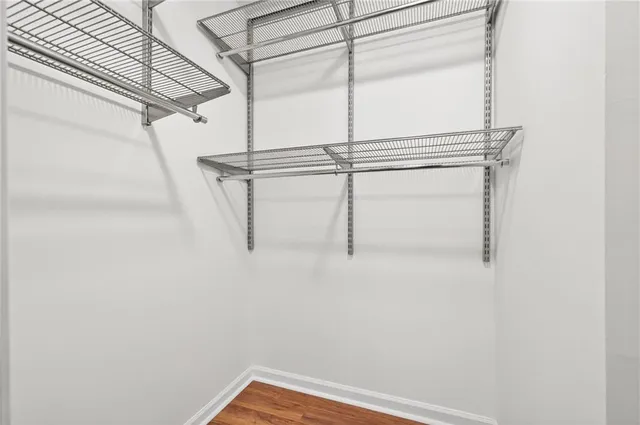 a view of small space with racks on the wall