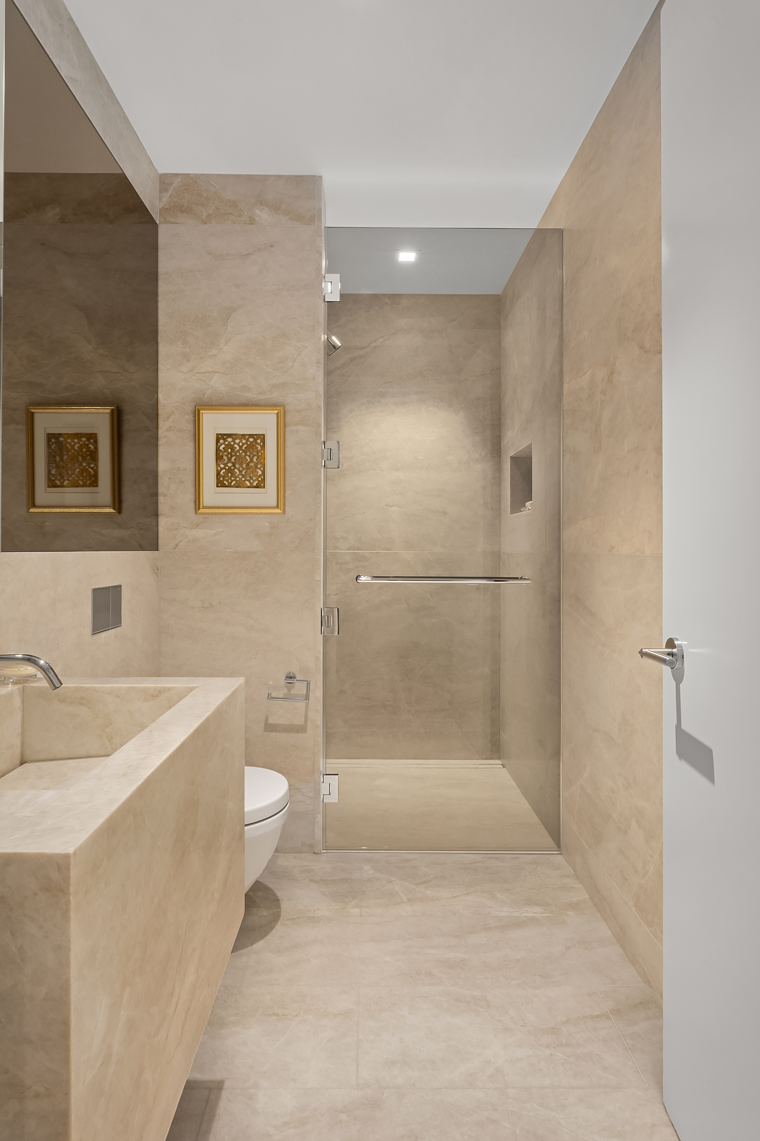 140 West 81st Street, Unit PH Manhattan, NY 10024 - Photo 5 of 10 a bathroom with a sink a toilet and shower