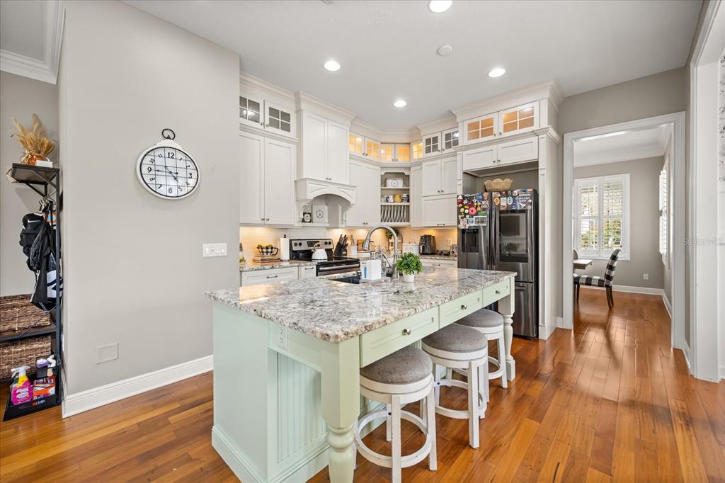 815 Spring Park Loop Celebration, FL 34747 - Photo 14 of 51 a kitchen with stainless steel appliances granite countertop a sink and a refrigerator