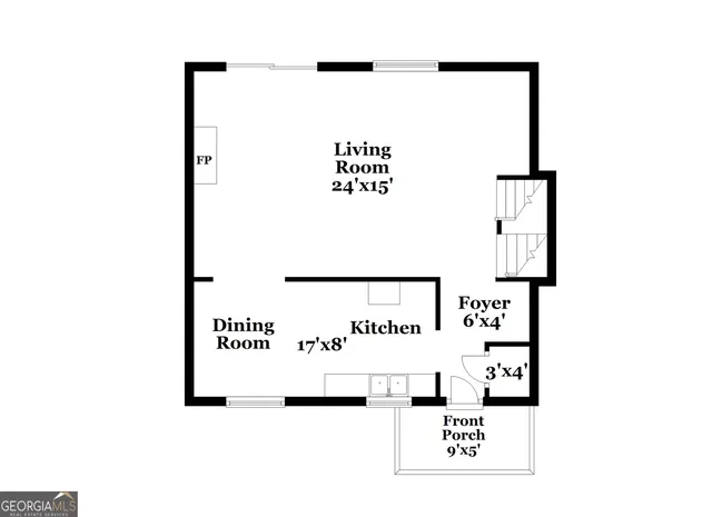 a picture of a bench in a white building