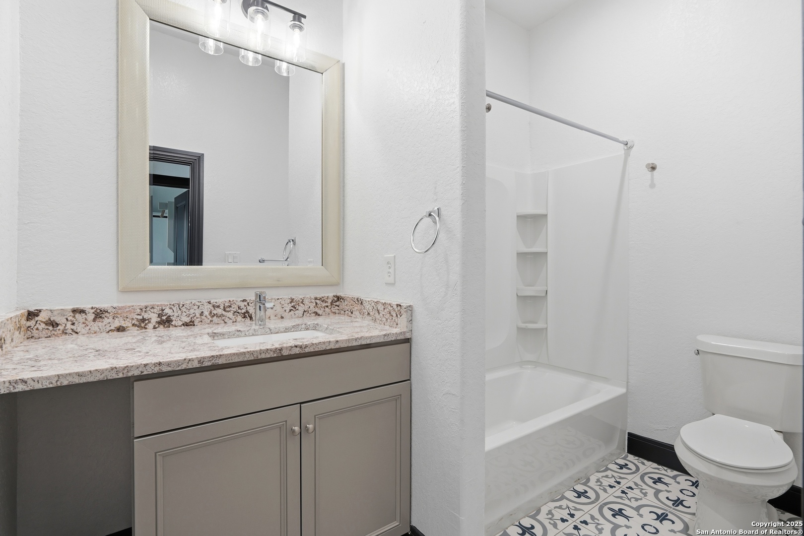 128 Hidden Ranch Court Floresville, TX 78114 - Photo 32 of 38 a bathroom with a sink toilet tub and shower