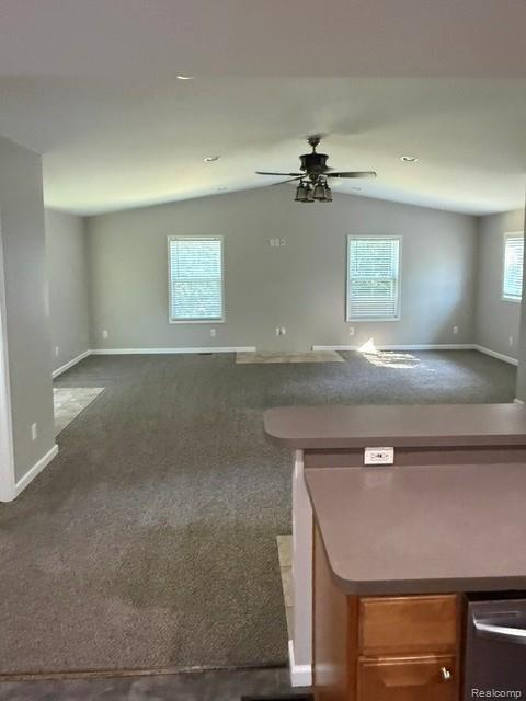 465 Trombley Road Troy, MI 48083 - Photo 3 of 24 Vaulted ceiling with recessed lighting and a ceiling fan