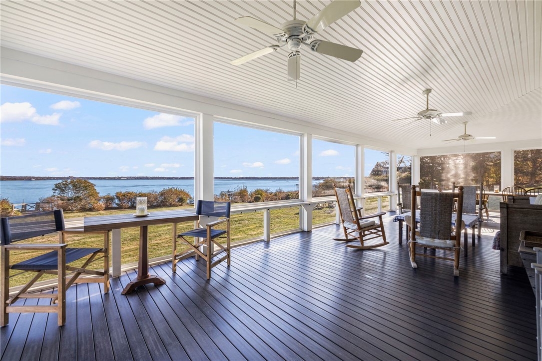 41 Walcott Avenue Jamestown, RI 02835 - Photo 18 of 50 Unparalleled views from this 39'2" x 18'1" porch. It's a fantastic spot for gathering, dining and dreaming!